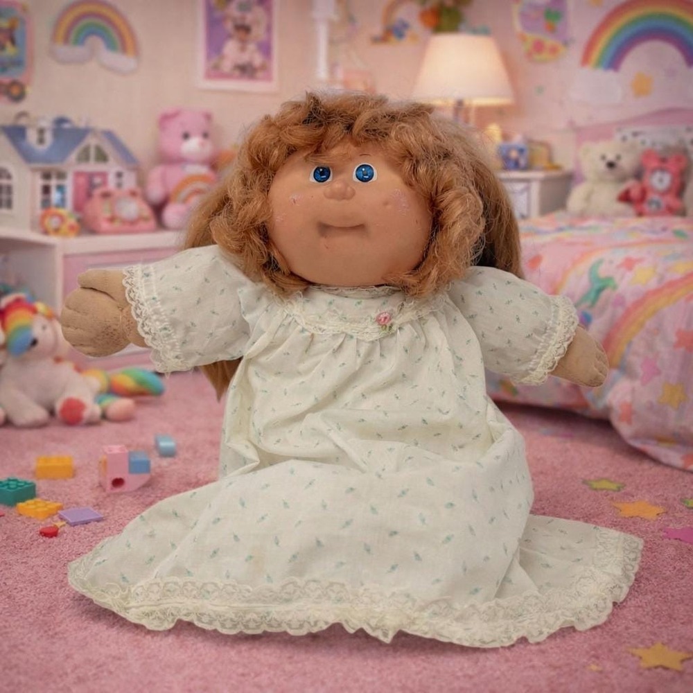 Vintage‎ Cabbage Patch Kid Doll Girl Blonde Hair Blue Eyes Xavier Roberts 1980s